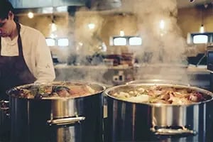 Chef working in an efficient kitchen