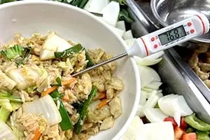 Fried rice finished with a cooking machine