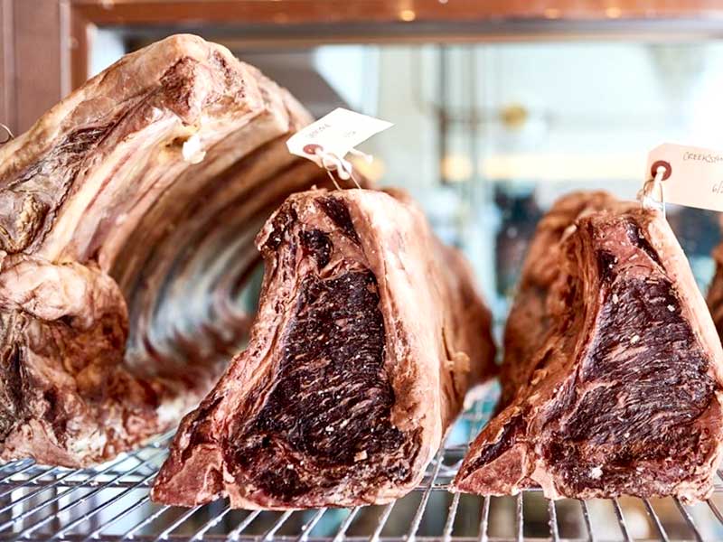 Beef in the dry aging cabinet